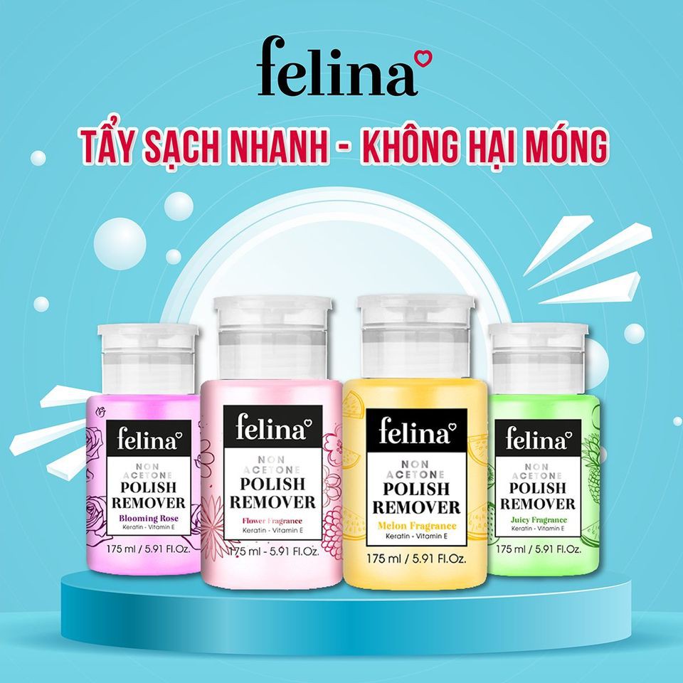 Nước rửa móng không cồn Non - Acetone FELINA Hương trái cây tổng hợp