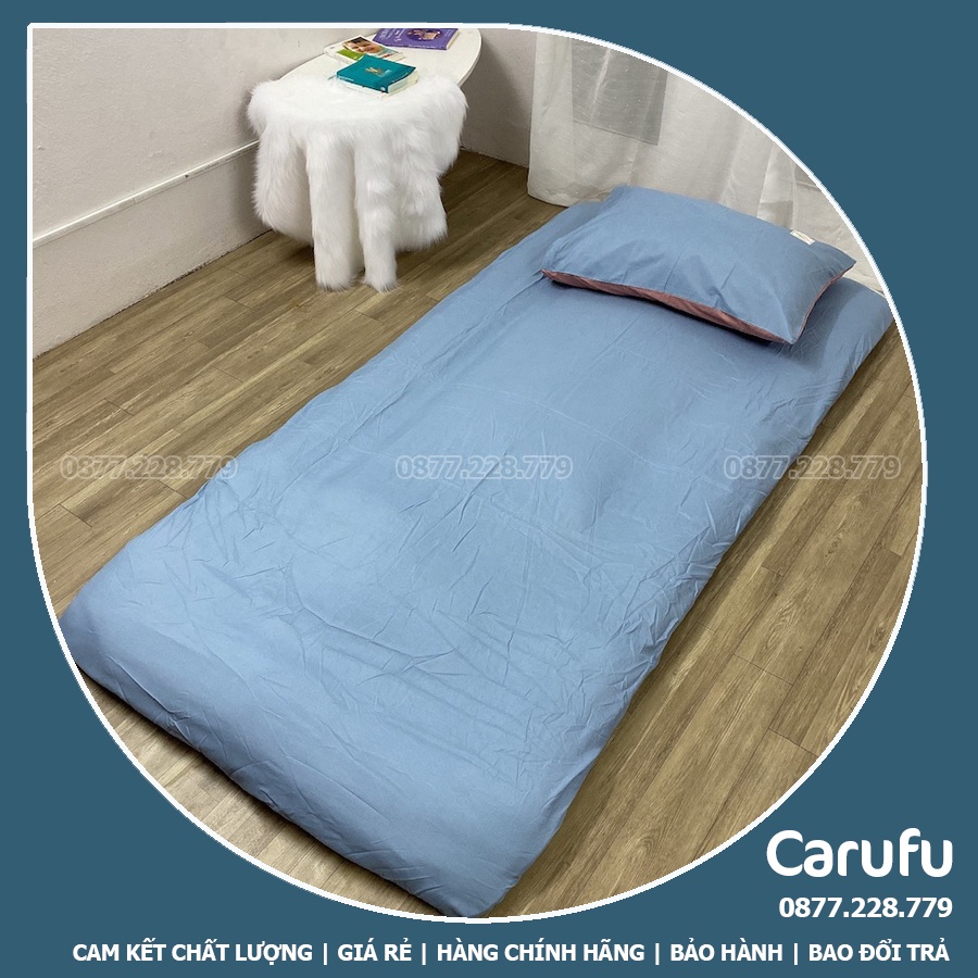 Ga nệm topper 1m6 x 2m Cotton Tici bo chun Mát lạnh giặt máy thoải mái | Carufu