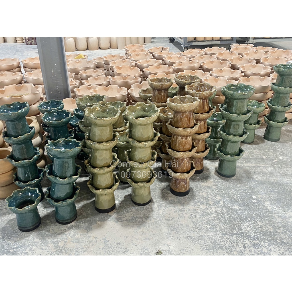 Ly bày Phật thủ men hỏa biến cao cấp gốm sứ Bát Tràng