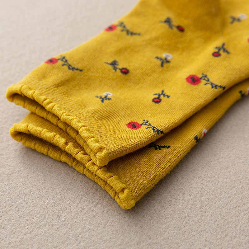 Vớ Cotton In Họa Tiết Hoa Phong Cách Hàn Quốc Thời Trang Cho Nữ