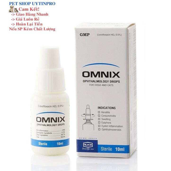 Chai nhỏ mắt cho chó mèo OMNIX 10ml Trị các bệnh về mắt Xuất xứ Anh Quốc - jpet shop