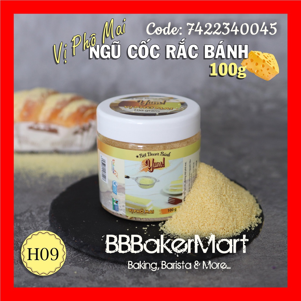 Bột rắc Decor trang trí bánh bánh YUM H09 - Vị PHÔ MAI vàng nhạt - 100GR