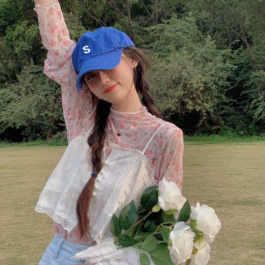 Áo Thun Lưới Hoa Cổ Cao Tay Dài Chống Nắng Phong Cách Thời Trang Nhật Bản