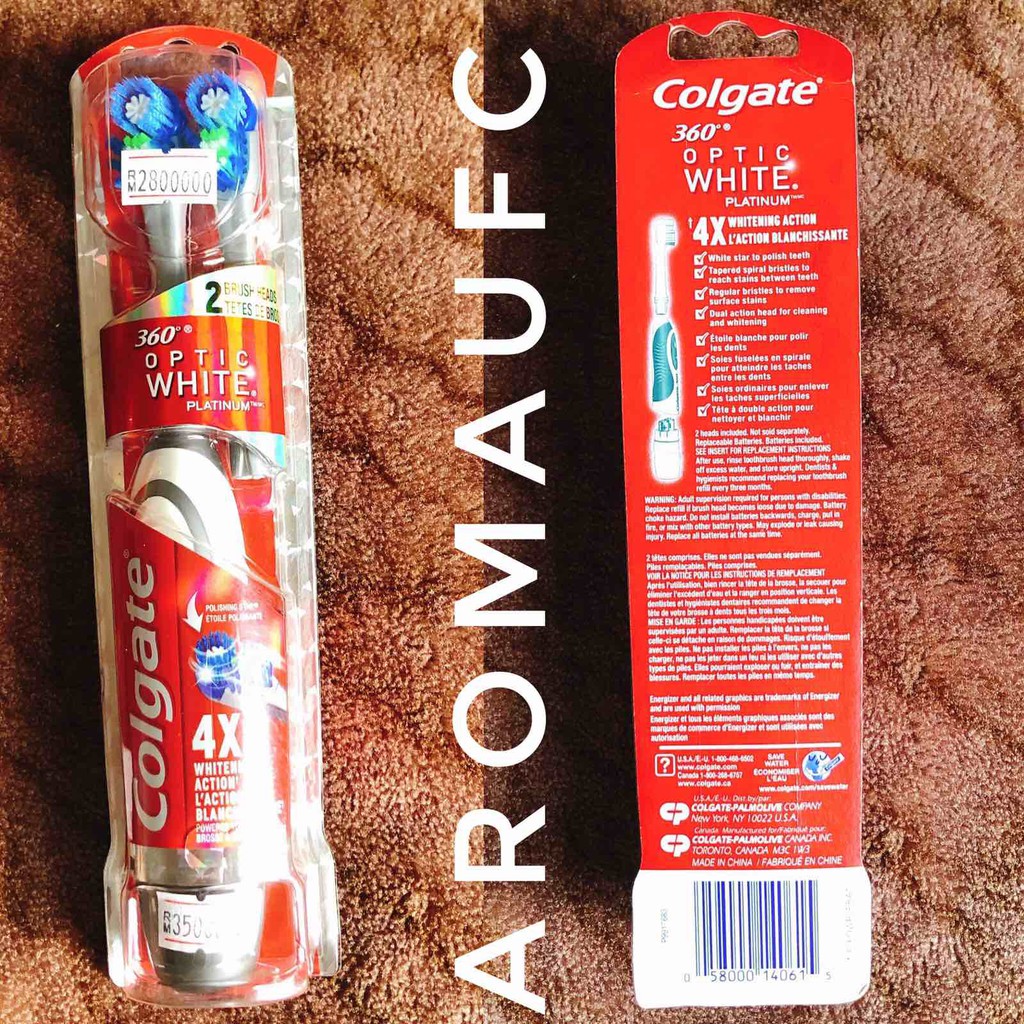 Bàn chải đánh răng bằng Pin Colgate 360° Optic White platinum