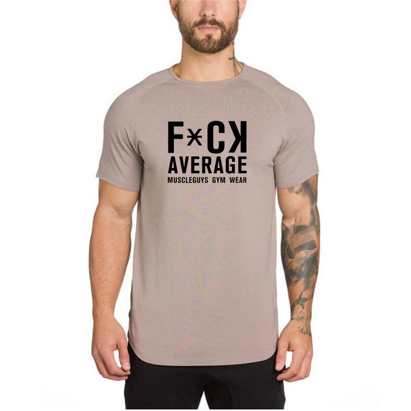 Áo Thun Thể Thao Nam Cổ Tròn In Chữ