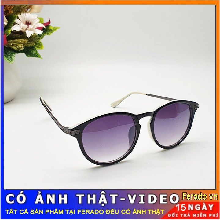 kính mắt nam nữ kiểu mắt mèo tròng chống tia cực tím càng kim loại