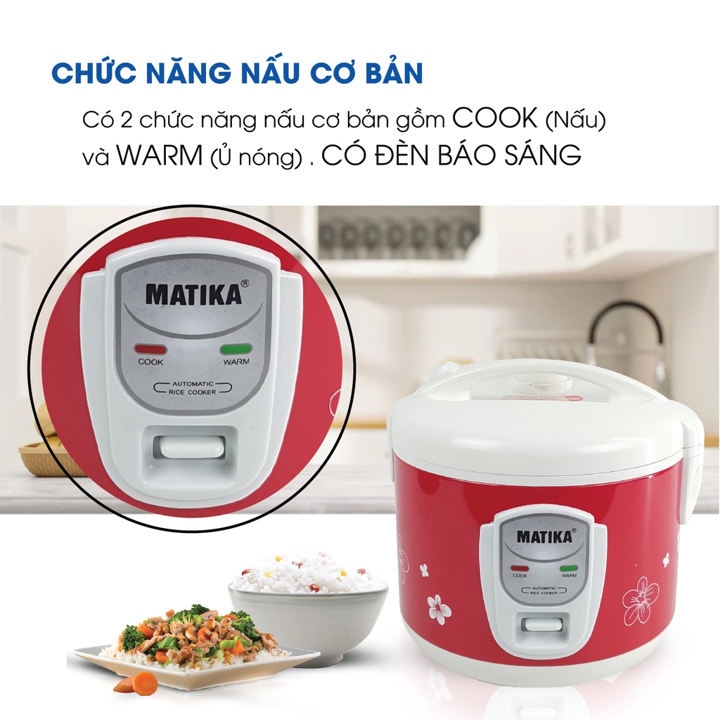 Nồi Cơm Điện MATIKA 1.5L MTK-RC1212