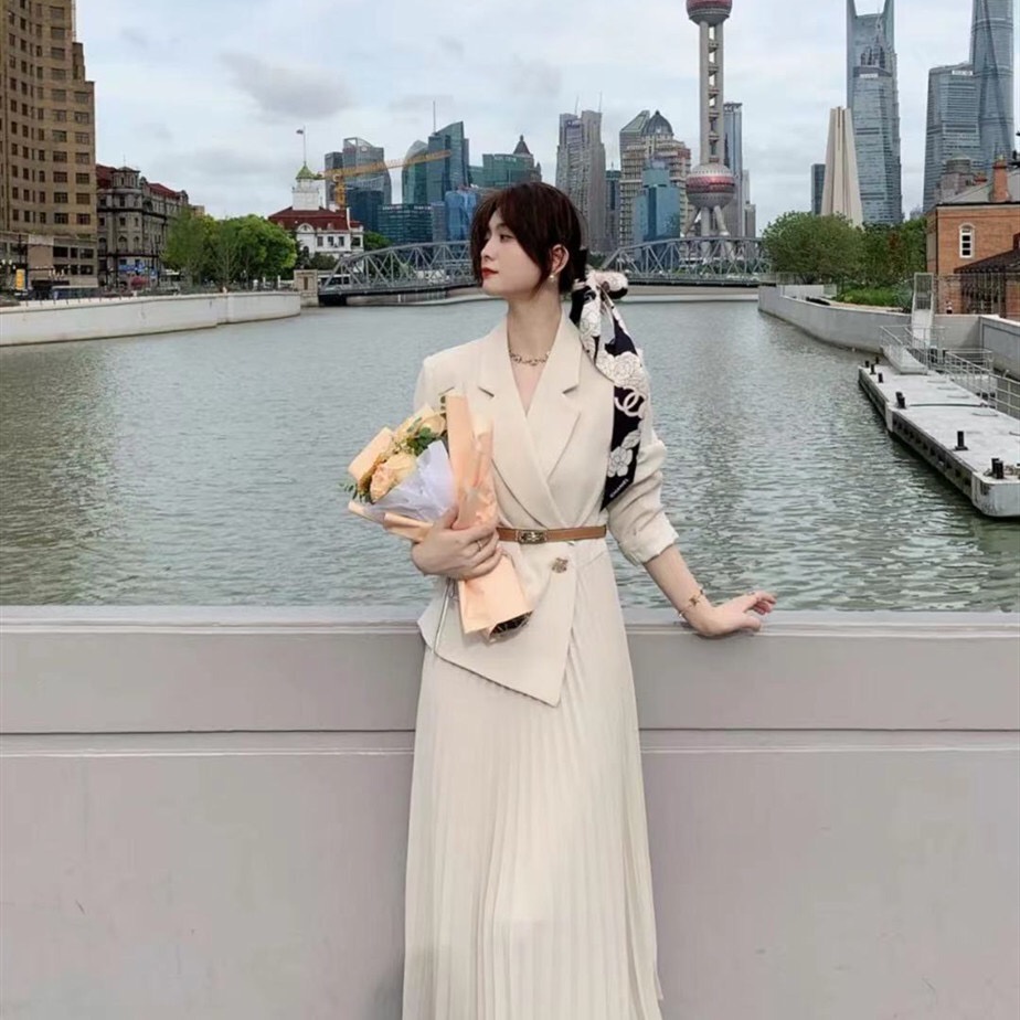 Đầm Dài Tay Phong Cách Pháp Thời Trang Mùa Hè Thu Cho Nữ