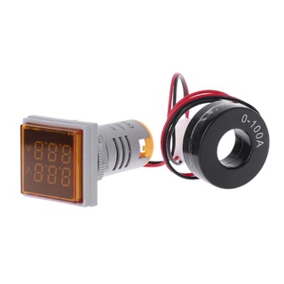 Square LED Digital Dual Display Voltmeter & Ammeter Voltage Gauge Current Meter