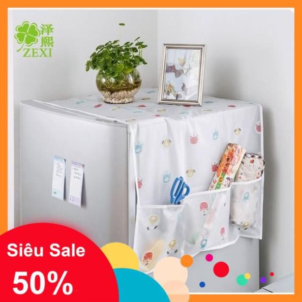 Tấm trùm tủ lạnh 💓SALE💓 Tấm phủ tủ lạnh, .máy giặt, tivi, lò vi sóng... tiện dụng, được làm từ nilon siêu bền