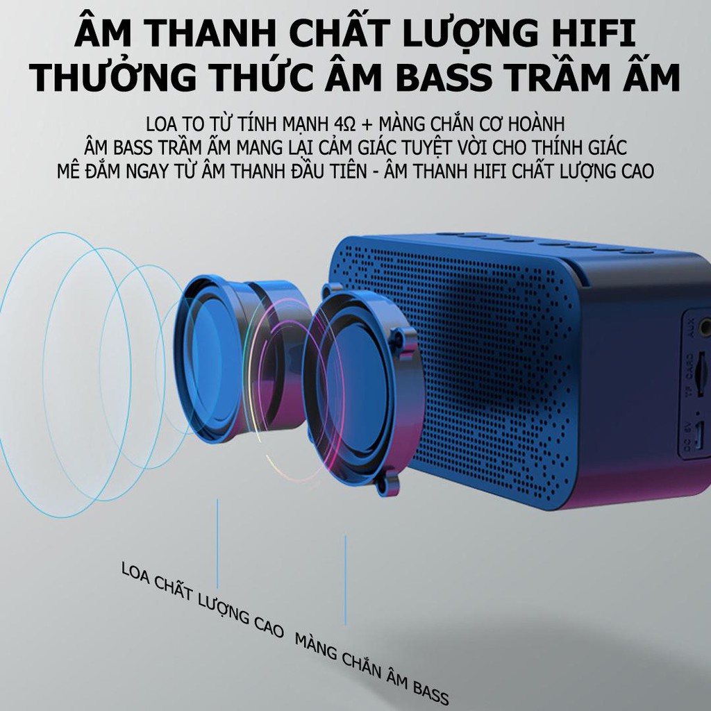 [Chính Hãng] Loa bluetooth G10,nghe đài FM kiêm đồng hồ báo thức, đèn ngủ, màn hình soi gương [Sale Hủy Diệt]