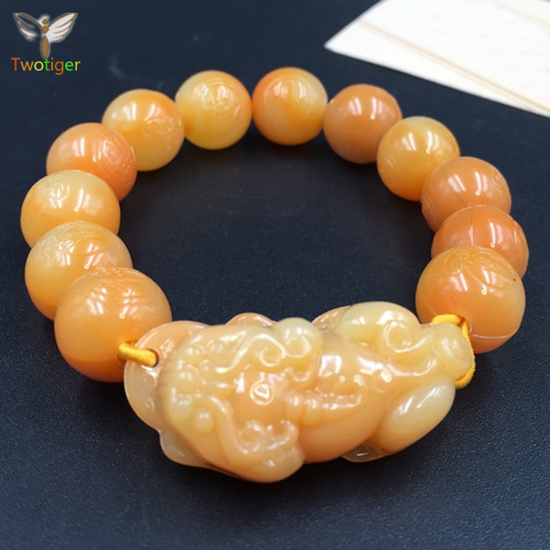 Vòng tay xỏ hạt thiết kế động vật bằng nhựa resin giả đá topaz