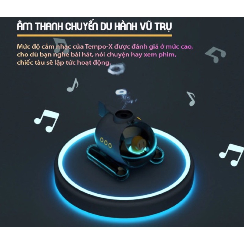 Máy Phun Sương TEMPO-X Dạng Vòng Thông Minh Cảm Ứng Theo Nhạc Tạo Độ Ẩm Văn Phòng