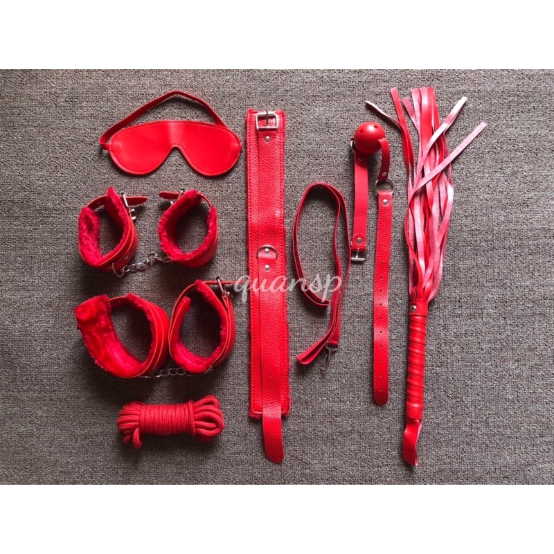 (video thật+ảnh thật) Bộ 7 món cosplay hóa trang tạo kiểu màu đỏ