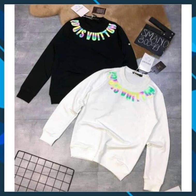 SALE 50%- Áo nỉ LV phản quang viền quanh cổ - Áo thu đông dài tay LV phản quang New