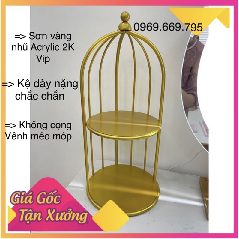 [Freeship 50k] Kệ mỹ phẩm lồng chim để bàn trang điểm Siêu Cấp ( Sơn Acrylic 2K Vip )