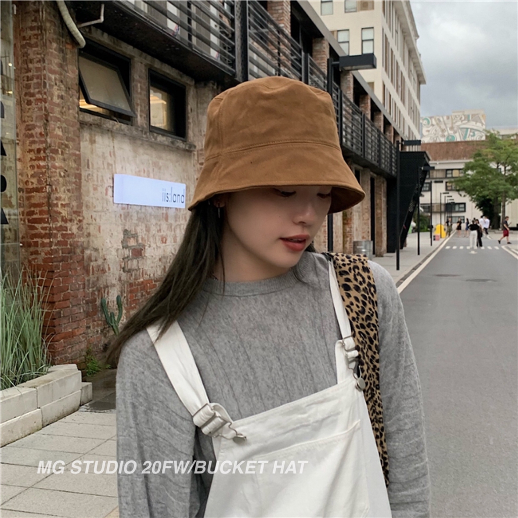 Nón Bucket Màu Sắc Đơn Giản Phong Cách Retro Nhật Bản