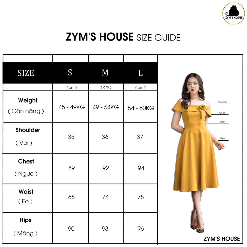 Váy cổ tròn cúc ngọc eo thân dưới Zym’s House - LT187