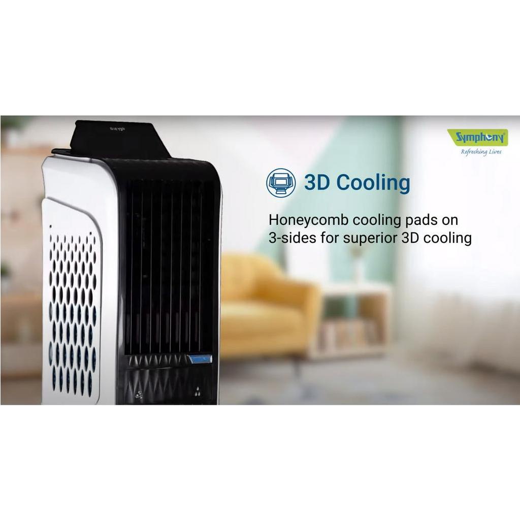 Quạt lạnh SYMPHONY Diet 3D 20L - Xoay 360, hẹn giờ, tạo Ion kháng khuẩn khử mùi - Bảo hành chính hãng 30 tháng