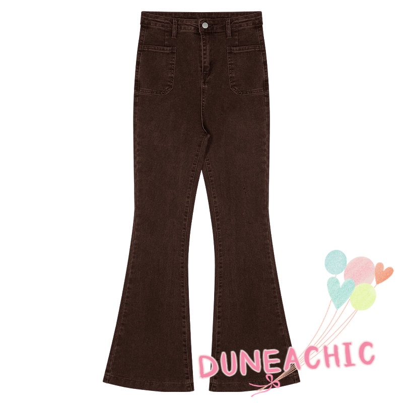 DUNEA Quần Ống Loe Lưng Cao Thời Trang Gợi Cảm Dành Cho Nữ