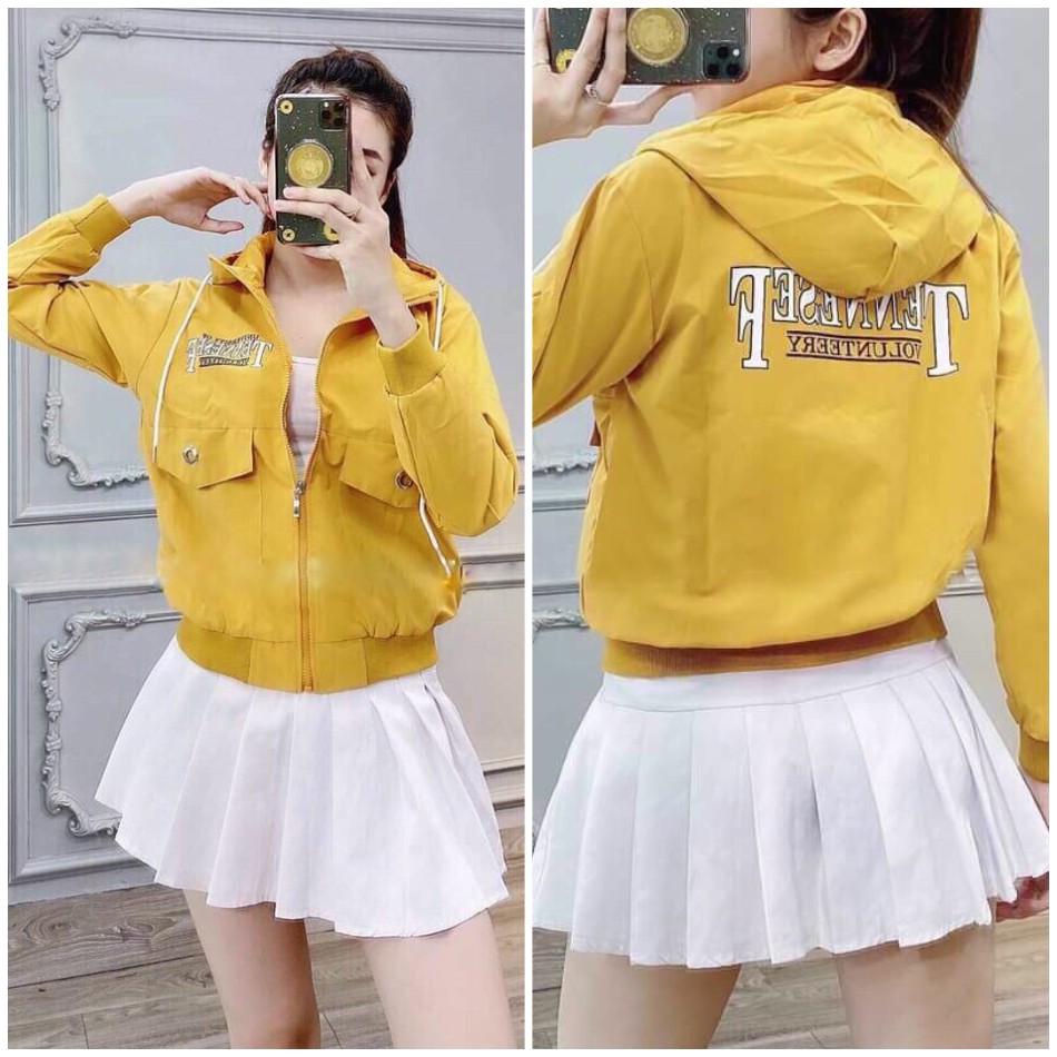 Áo khoác dù nữ có mũ form rộng chống nắng form ôm eo in chữ Bycicle MQ Fashion KD11