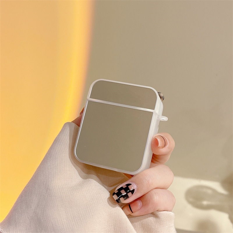 Vỏ Bảo Vệ Hộp Sạc Tai Nghe Bluetooth Airpods 1 2 3 Pro 3 Airpods3 Màu Trơn Tráng Gương Thiết Kế Đơn Giản