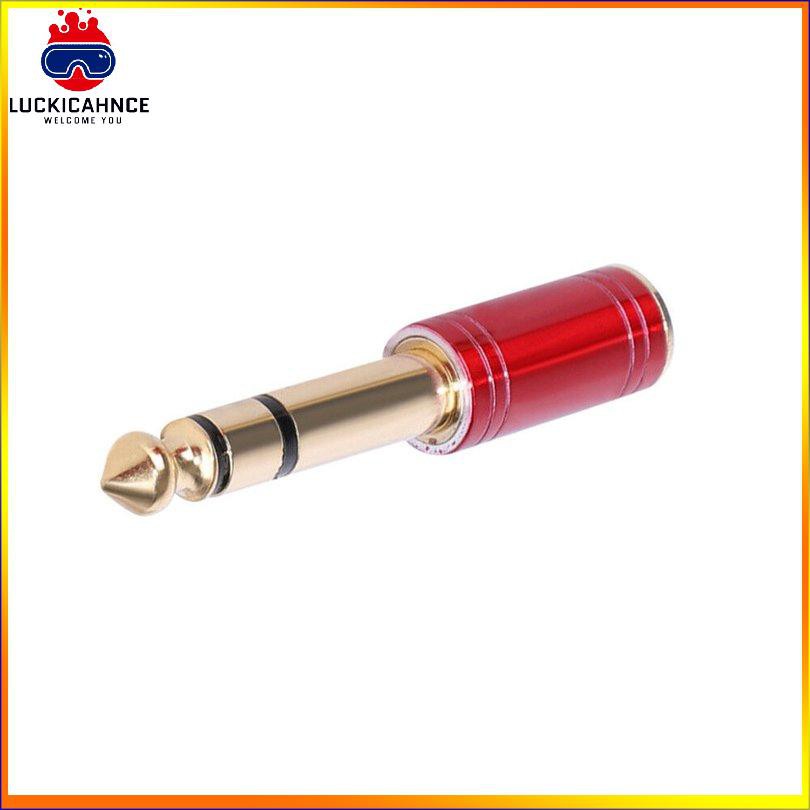 【6/6】6.35mm 1/4" Male to 3.5mm AUX Female Adapter Stereo Amp Headphone Converter