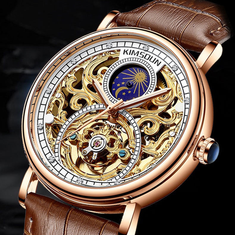 Đồng hồ cơ nam chính hãng lộ máy cực đẹp tự động automatic cao cấp máy nhật KIMSDUN K-2021A | BigBuy360 - bigbuy360.vn