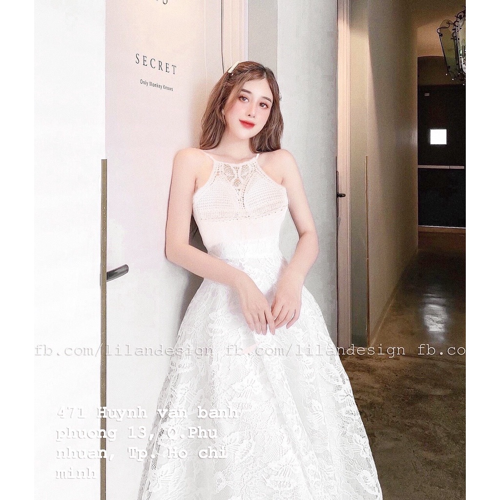[FREESHIP] Đầm ren trắng xoè