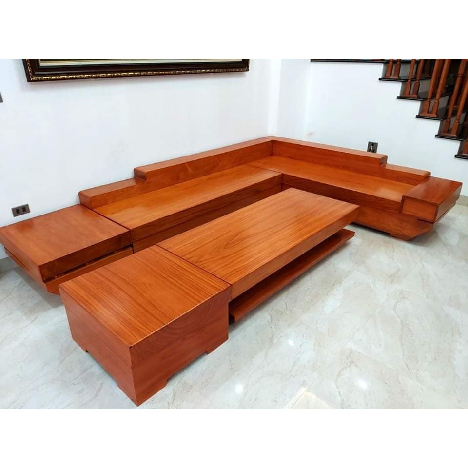 Bộ bàn ghế Sofa Góc gỗ Gõ Đỏ