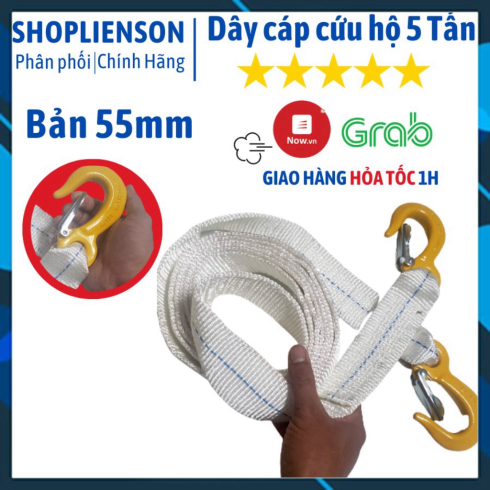 Dây cáp kéo xe cứu hộ 3 tấn, tải đứt 5 tấn cáp kéo hàng có móc - Cơ Khí Liên Sơn Kho Quận 12