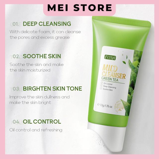 Sữa Rửa Mặt Trà Xanh Fenyi Green Tea Mild Cleanser Ngăn Ngừa Mụn Kiểm Soát Dầu 50g