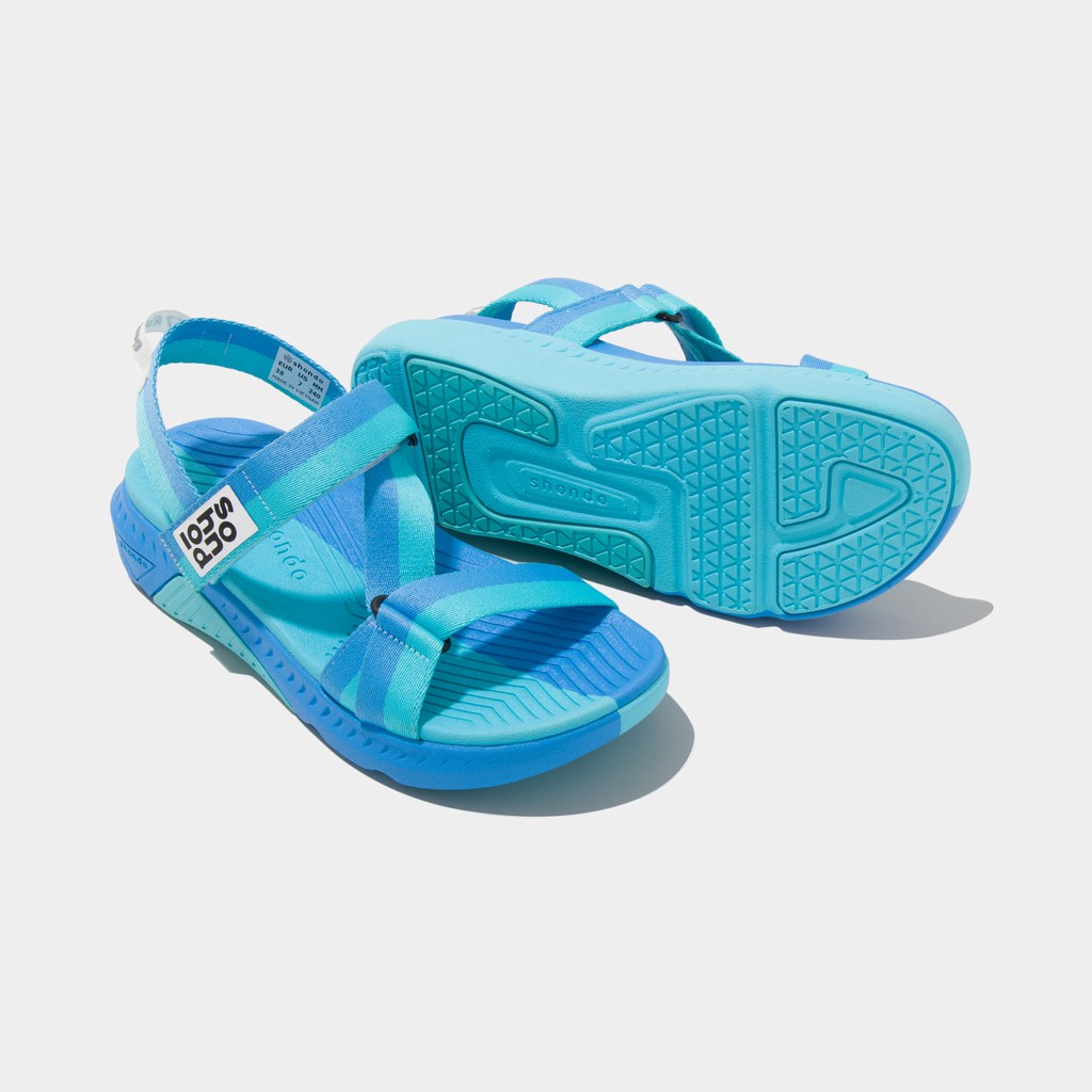 Giày Sandals Nam Nữ Unisex Shondo F7 Half Xanh Ngọc Xanh Dương F7H3032