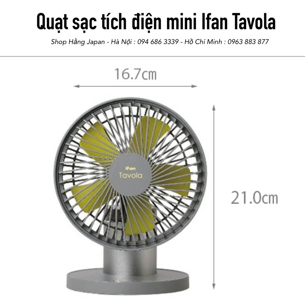 [ CHÍNH HÃNG ] QUẠT SẠC MINI ĐỂ BÀN  IFAN TAVOLA NHẬT BẢN