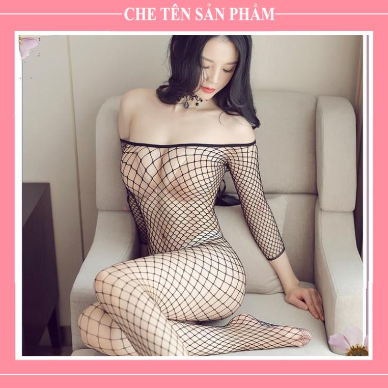Bộ ngủ body lưới dài tay  liền thân nóng bỏng sexy, Bodystocing lưới, bodysuit ren liền tất  - QUIN BEE | BigBuy360 - bigbuy360.vn