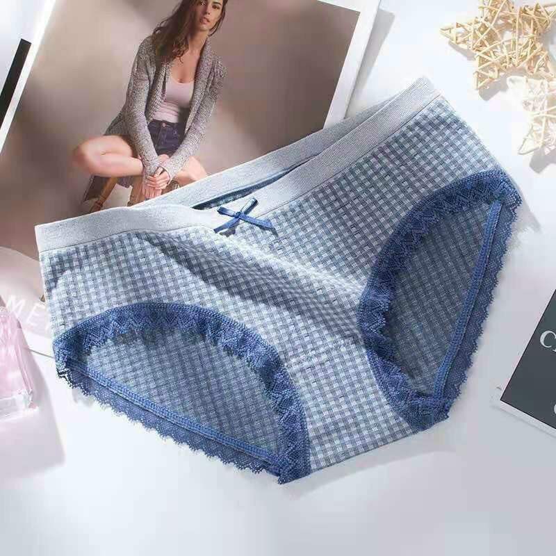 Quần Lót Nữ Gân Tăm Viền Ren, Co Giãn, Mềm Mại, Sexy