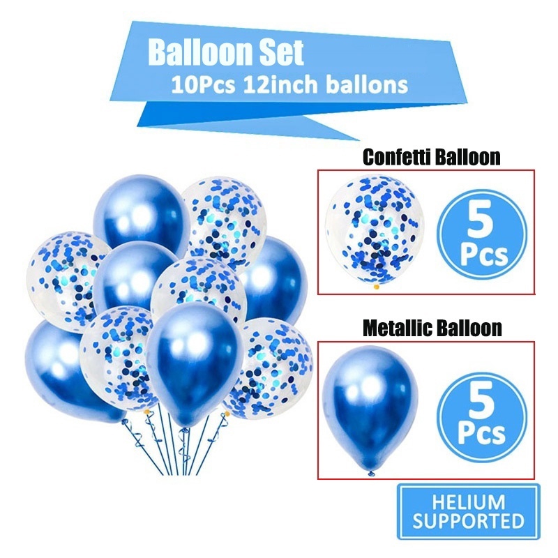 Set 10 Bong Bóng Cao Su Có Hoa Giấy Kim Loại 12 Inch Màu Sắc Tươi Sáng Dùng Trang Trí Tiệc