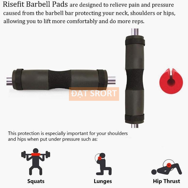 Đệm Mút Xốp Lót Thanh Đòn Tạ Hỗ Trợ Tập Squat , Hip Trust , Gánh Tạ