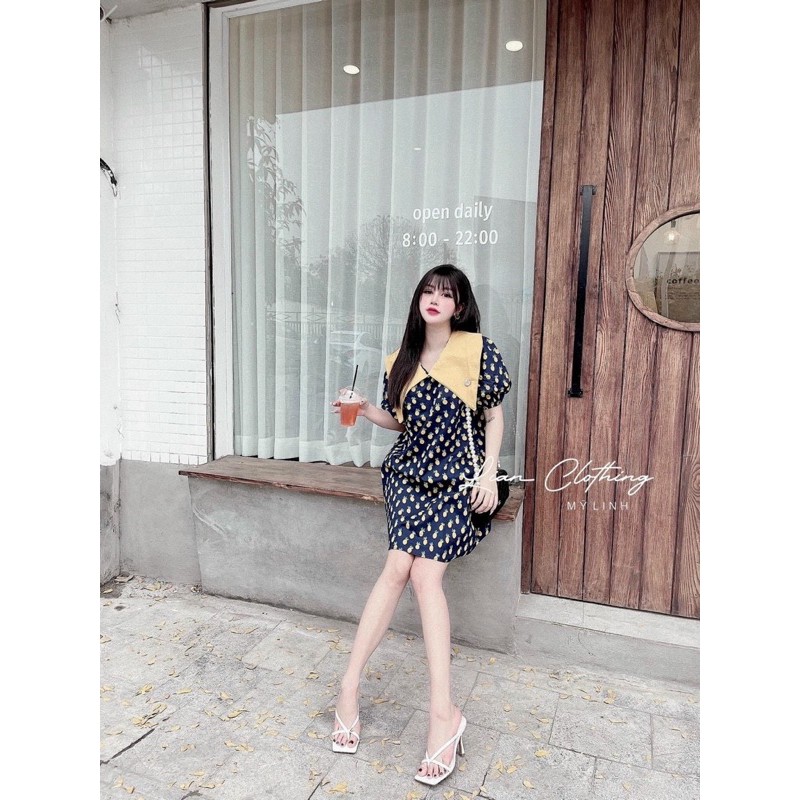 BÁN SỈ VÁY HOẠ TIẾT PHA CỔ VÀNG CHO NỮ | BigBuy360 - bigbuy360.vn