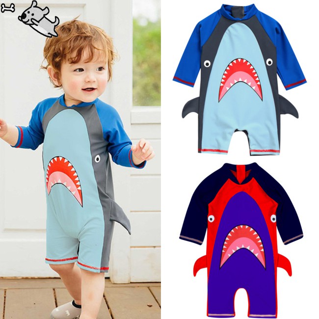 COD Boy 1 to 6 Years Old Cartoon Sleeve Long Swimsuit Sun Block Swimsuit | BigBuy360 - bigbuy360.vn