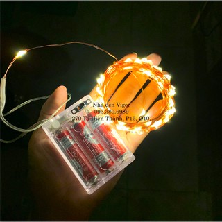 Đèn Đom Đóm 10m (Pin) - Dây đồng - Màu vàng