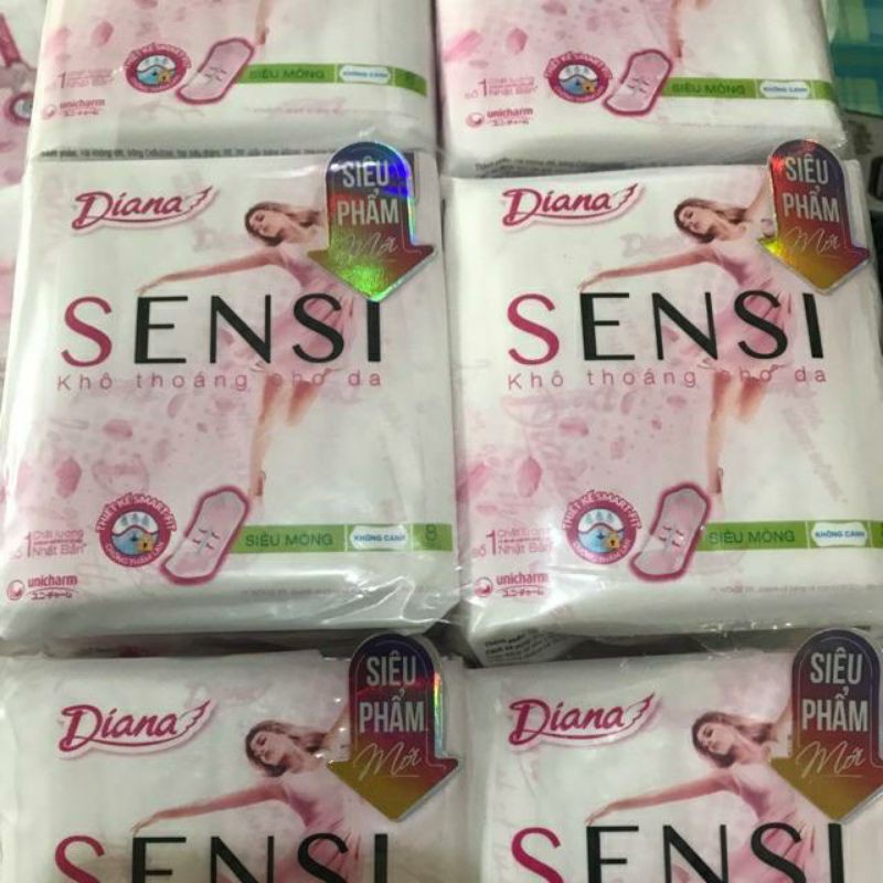 Băng vệ sinh Diana sensi siêu mỏng không cánh gói 8 miếng