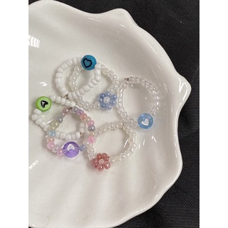 Nhẫn hạt cườm - Beaded rings phong cách hot trend màu pastel thời trang | Made by Glamorizzz |