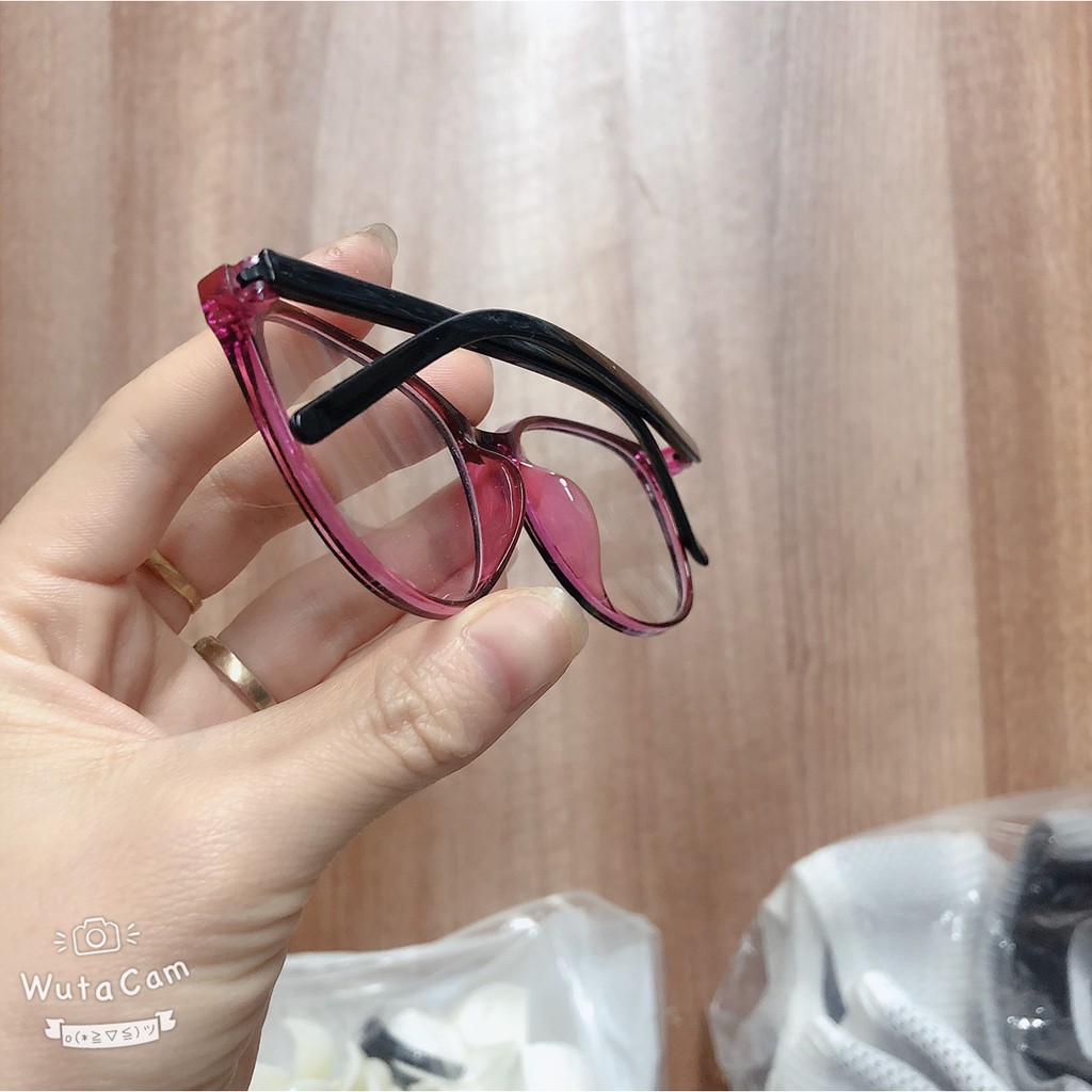 MẮT KÍNH GIẢ CẬN FOM VUÔNG 2 CHẤM GÓC HOT TREND CHO BẠN GÁI-giadungsieure