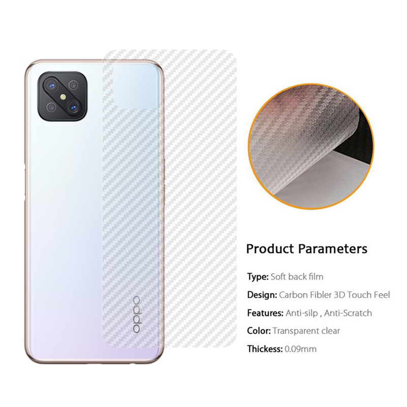 OPPO Reno4Z 5G Carbon Fiber Protective Back Film for OPPO Reno 4Z 4 3 Pro 2F 2 10X Zoom Back Screen Protector Film Sticker