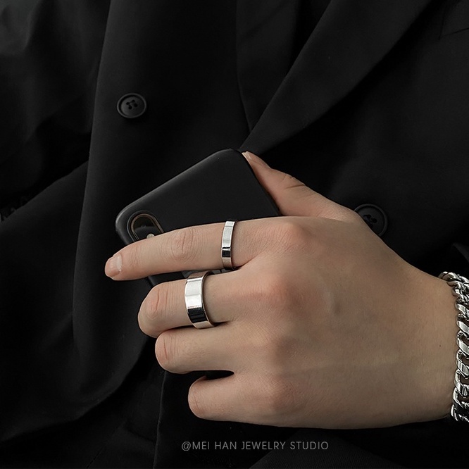 Nhẫn trơn nam nữ Plain Ring Loki Accessories thời trang thép titan không gỉ dễ phối đồ - Plain Ring