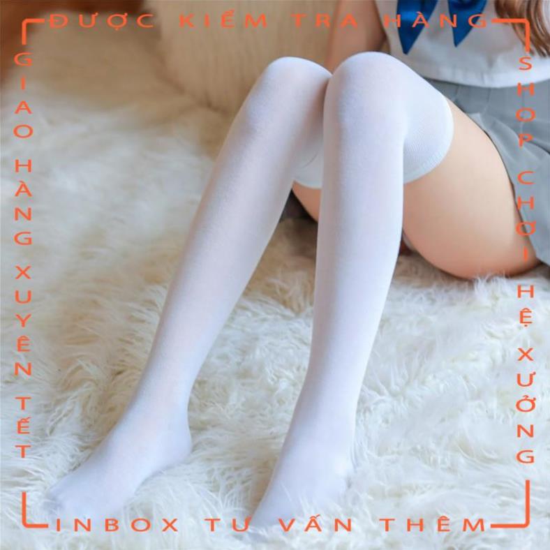 Tất đùi cao cổ sọc trắng cosplay học sinh JK sock TV08  - hot tiktok | BigBuy360 - bigbuy360.vn