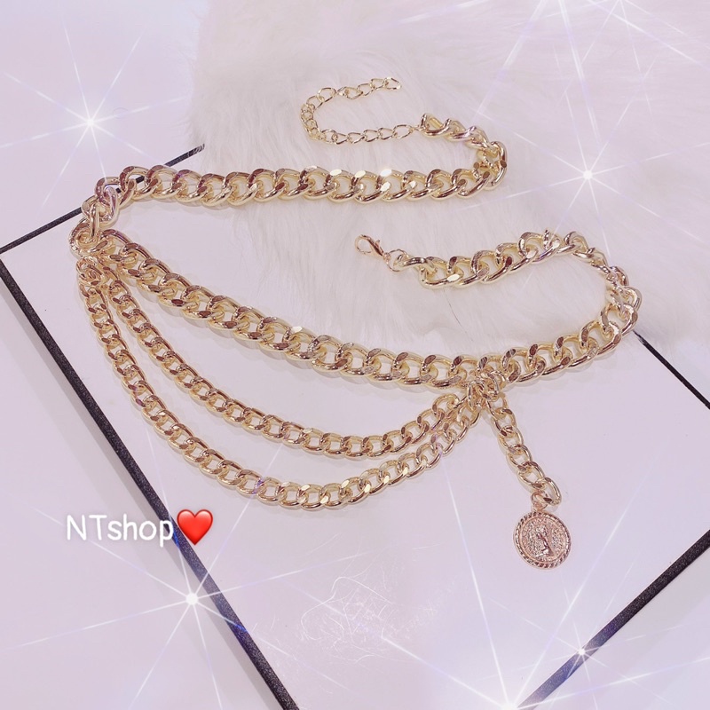Đai váy, Belt xích đá 3 tầng thương hiệu cao cấp