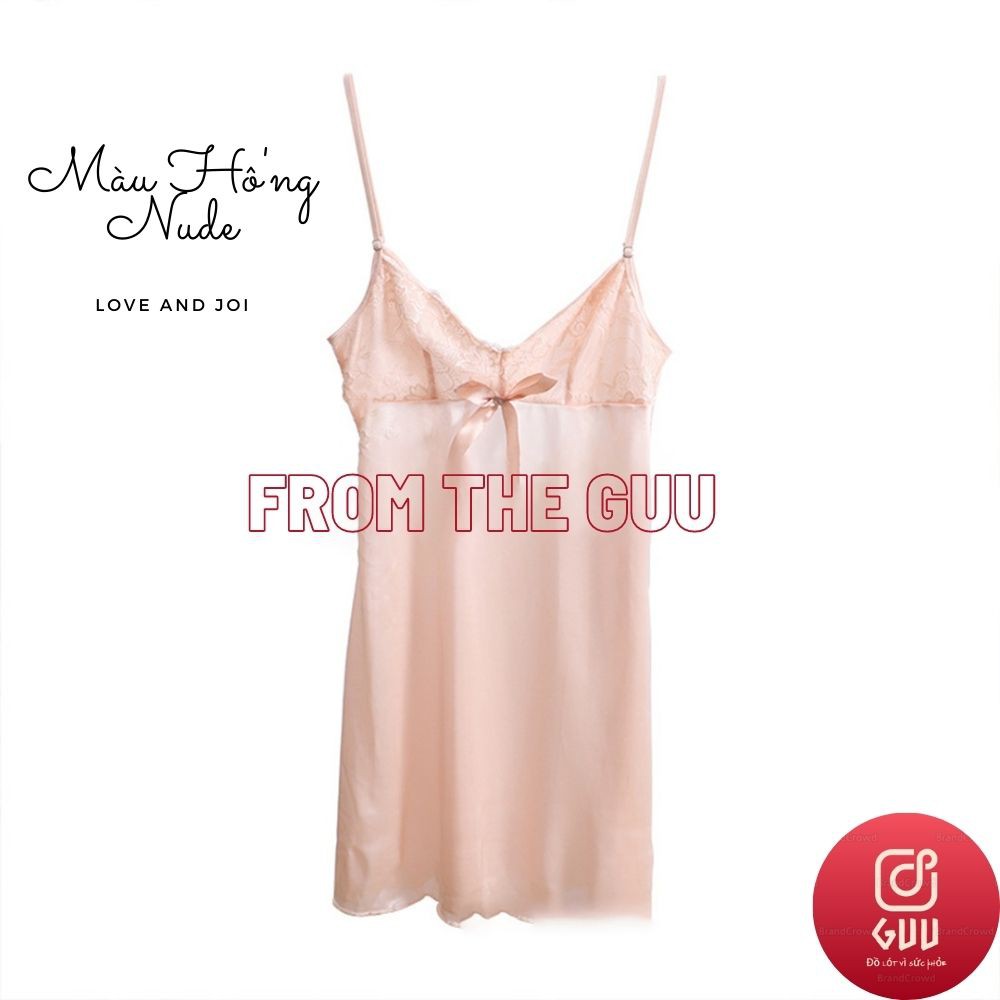 Váy ngủ 2 Dây Sexy - Đầm Ngủ Sexy Lụa Phối Ren Quyến Rũ Siêu Mềm Mại DN6165_GUU