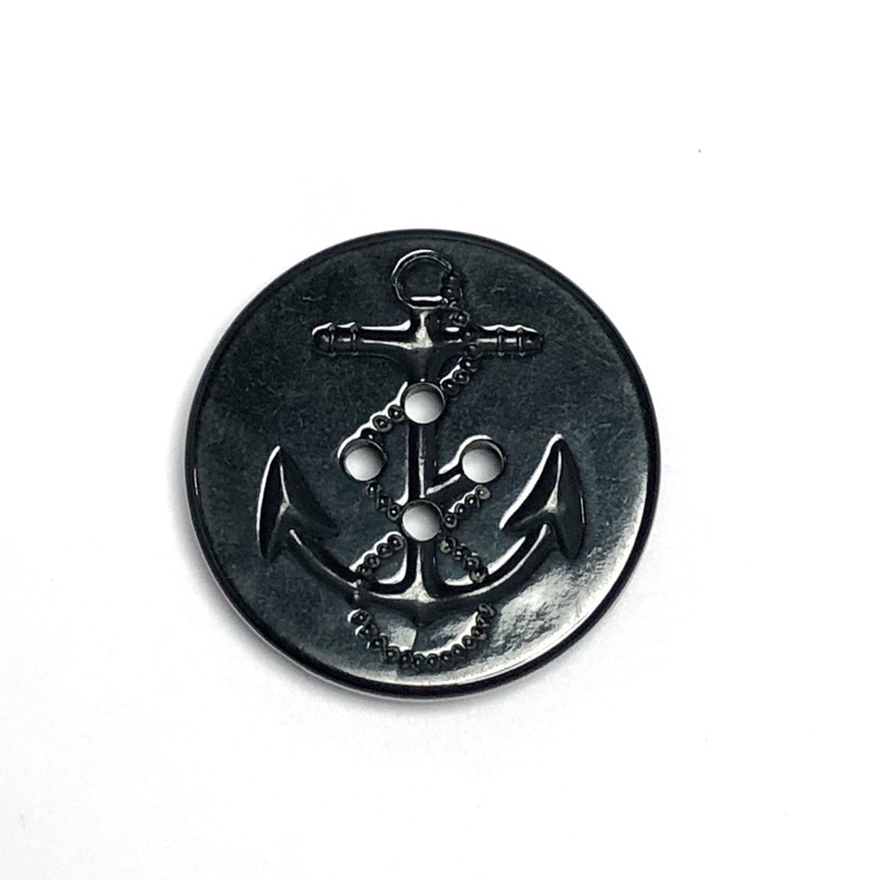 5 cái - Nút lớn 3cm loại nhựa tốt bóng đẹp khắc hoa văn mỏ neo tinh xảo dùng trang trí áo khoác, đầm, quần, sp handmade